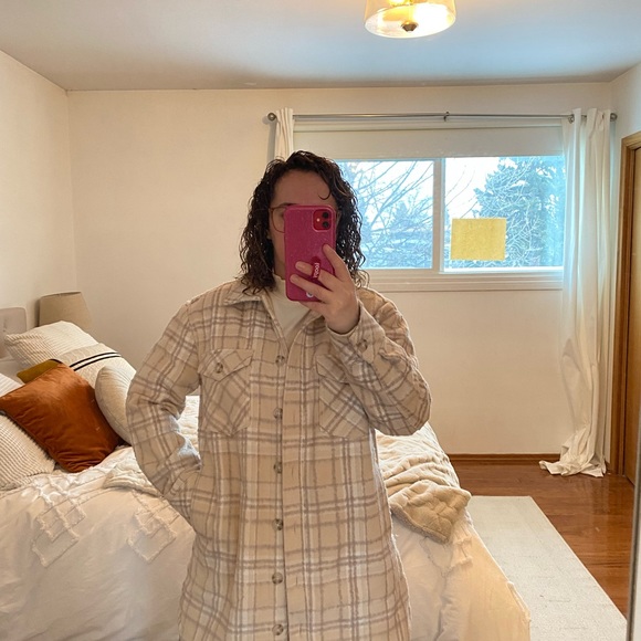 Gentle fawn leighton plaid shirt jacket shacket (pebble plaid) - Picture 2 of 4